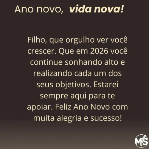 Cartão Ano Novo Filho