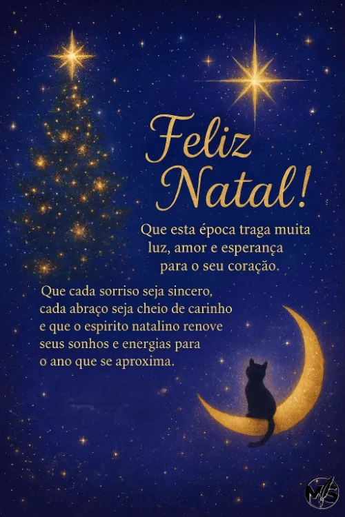 Cartão Natal Gato Mágico