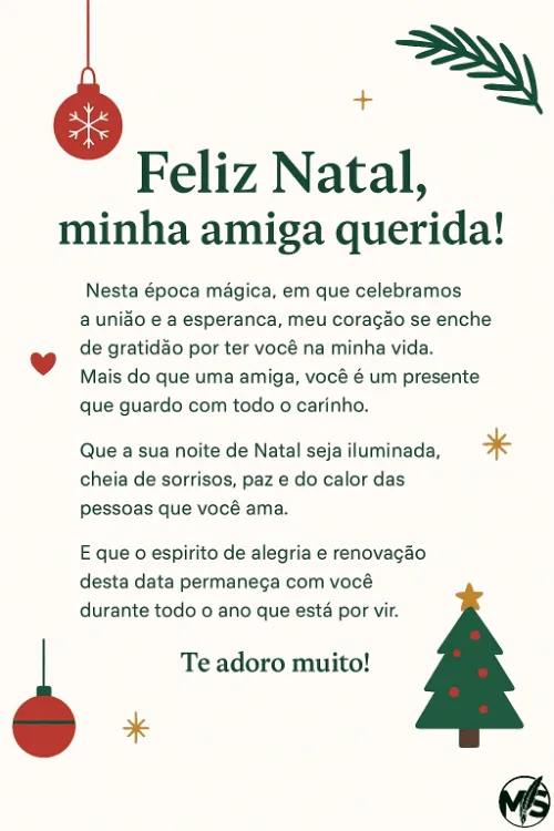 Cartão Natal Amiga