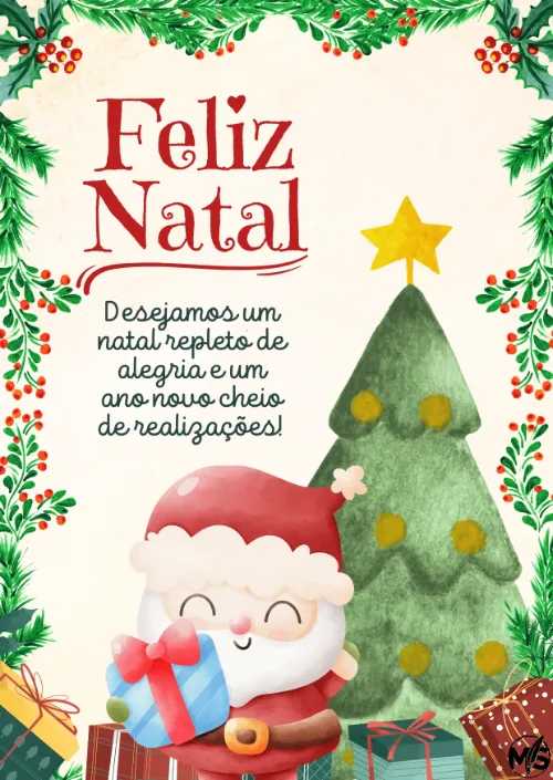 Cartão Natal Aquarela