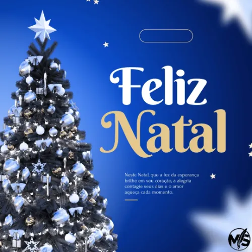 Cartão Natal Azul Esperança