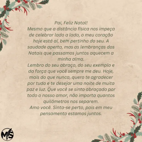 Cartão Natal Pai Distante